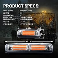 Vista 5 de Xprite COB LED Luces Estroboscópicas de Baliza Ámbar para Techo con Base Magnética 19 Patrones Intermitentes, Luz de Advertencia de Seguridad