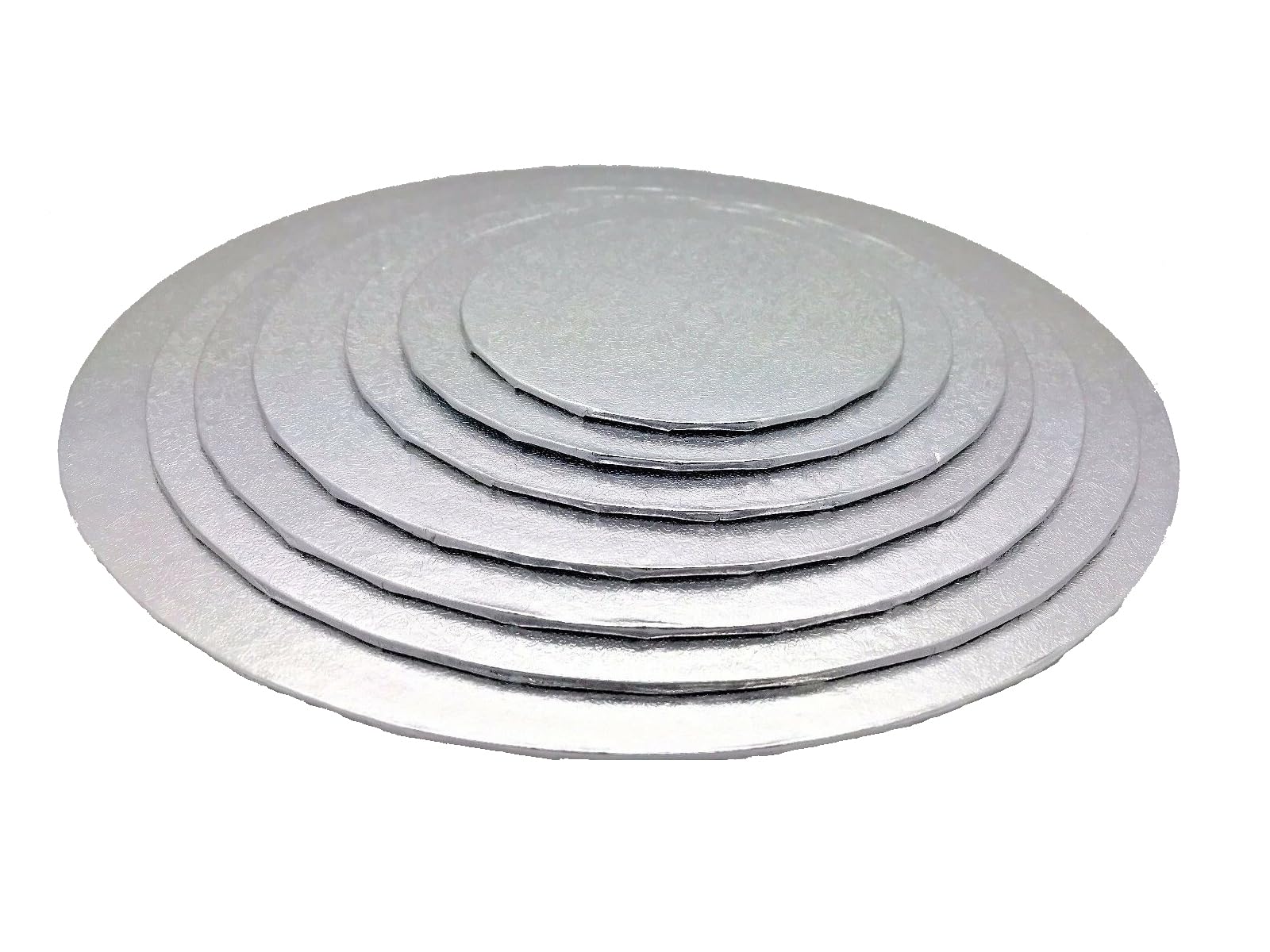 Larryroo Silver Round Quality Turned Edge 2Mm Thick Cake Boards Decoration Support Cards (25, 4 Inch)