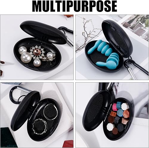 Miniatura 6 de Estuche de transporte para tapones para los oídos, caja de almacenamiento potable para tapones para los oídos con llavero de viaje, organizador de