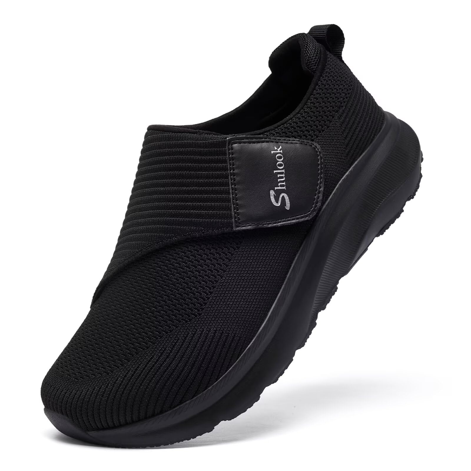 SHULOOK Diabetiker Schuhe Herren Extra Weit Leichte | Schuhe für Geschwollene Füße Senior Schuhe mit Klettverschluss Sneakers