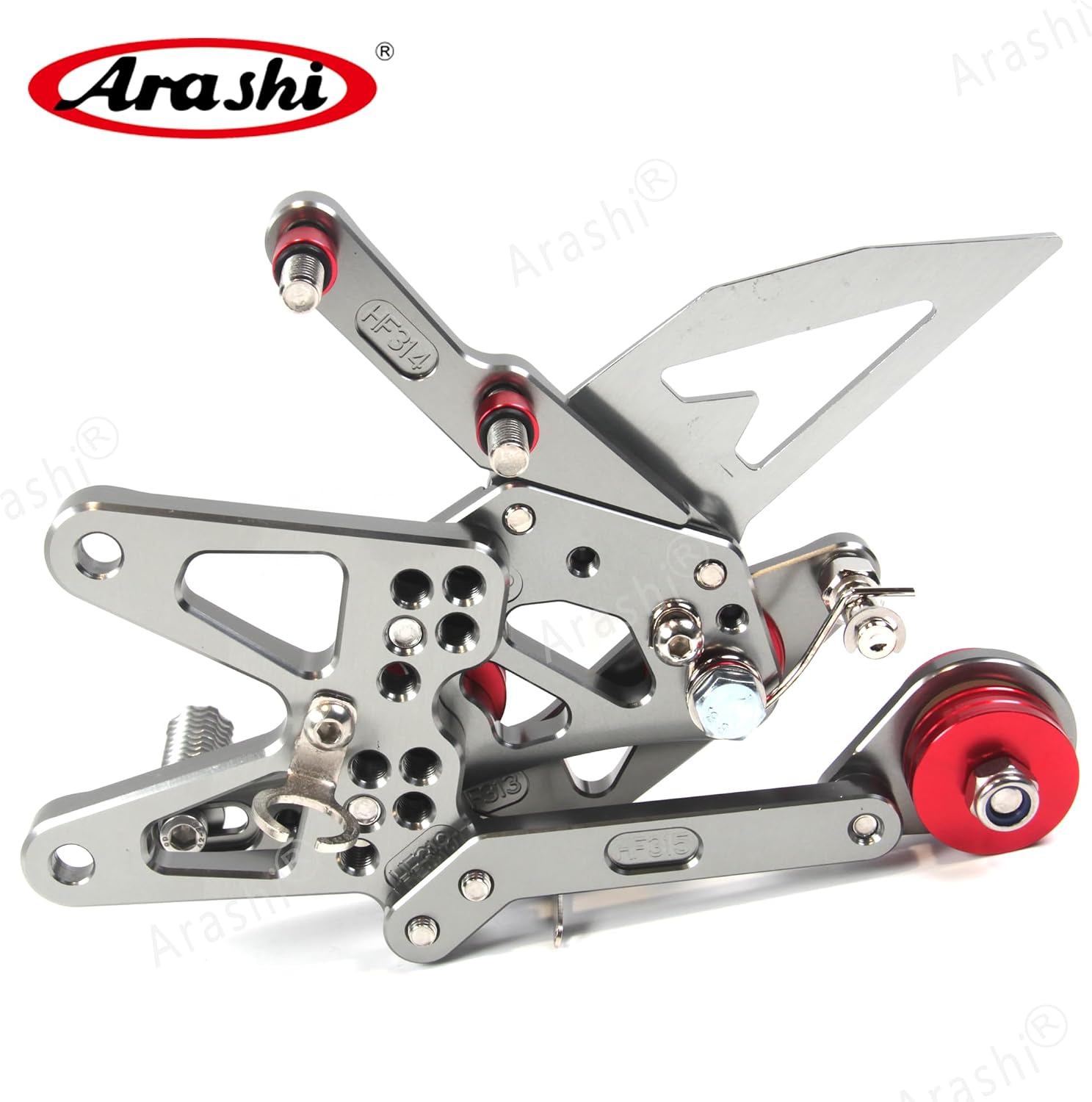 Arashi Version 2.0 Adjustable Rearsets for Triumph Daytona 675 675R 2013-2018, Gray