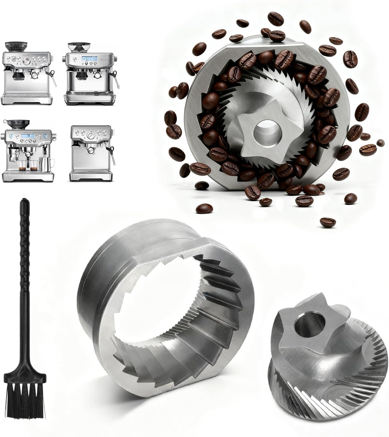 Conical Grinder Burr Set Replacement for Breville Coffee Grinder Burr,Compatible with Breville Espresso Machines Coffee Grinder Burr for BES870/875/876/878/980(5 star)