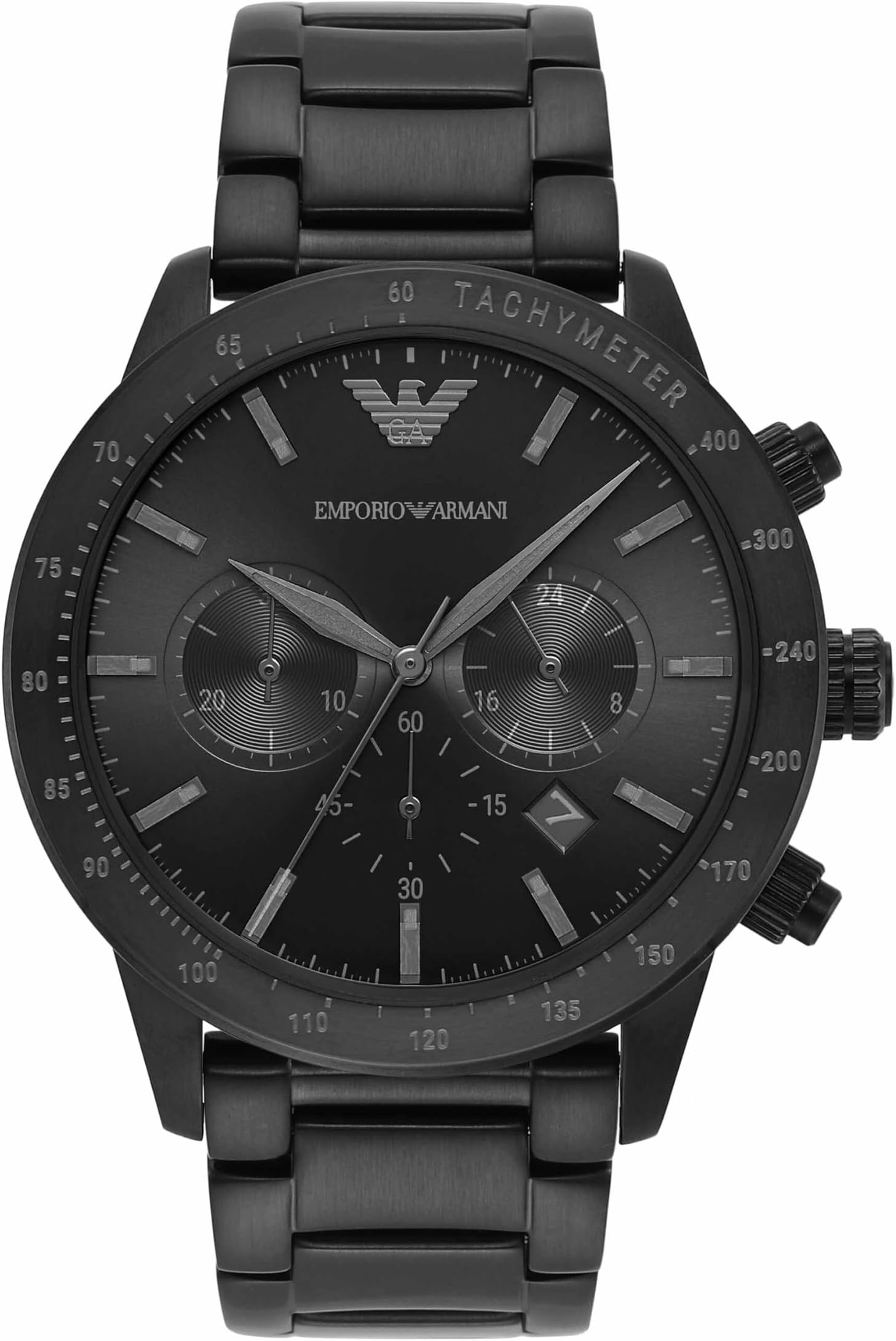 Watch for Men, Quartz 3 sub dial Chronograph Movement and 43mm Case Size with Stainless Steel Strap