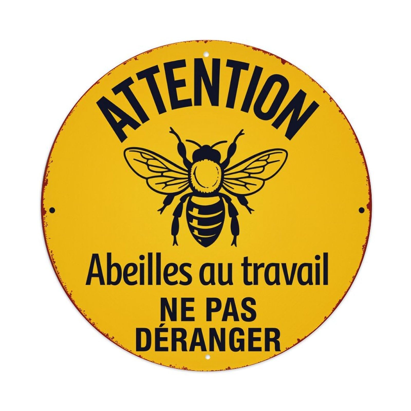 Attention Bees At Work Do Not Disturb Metal Tin Sign Vintage Garden Bedroom Cafe Bar Man Cave Home Wall Decor Metal Poster 8x8 inches