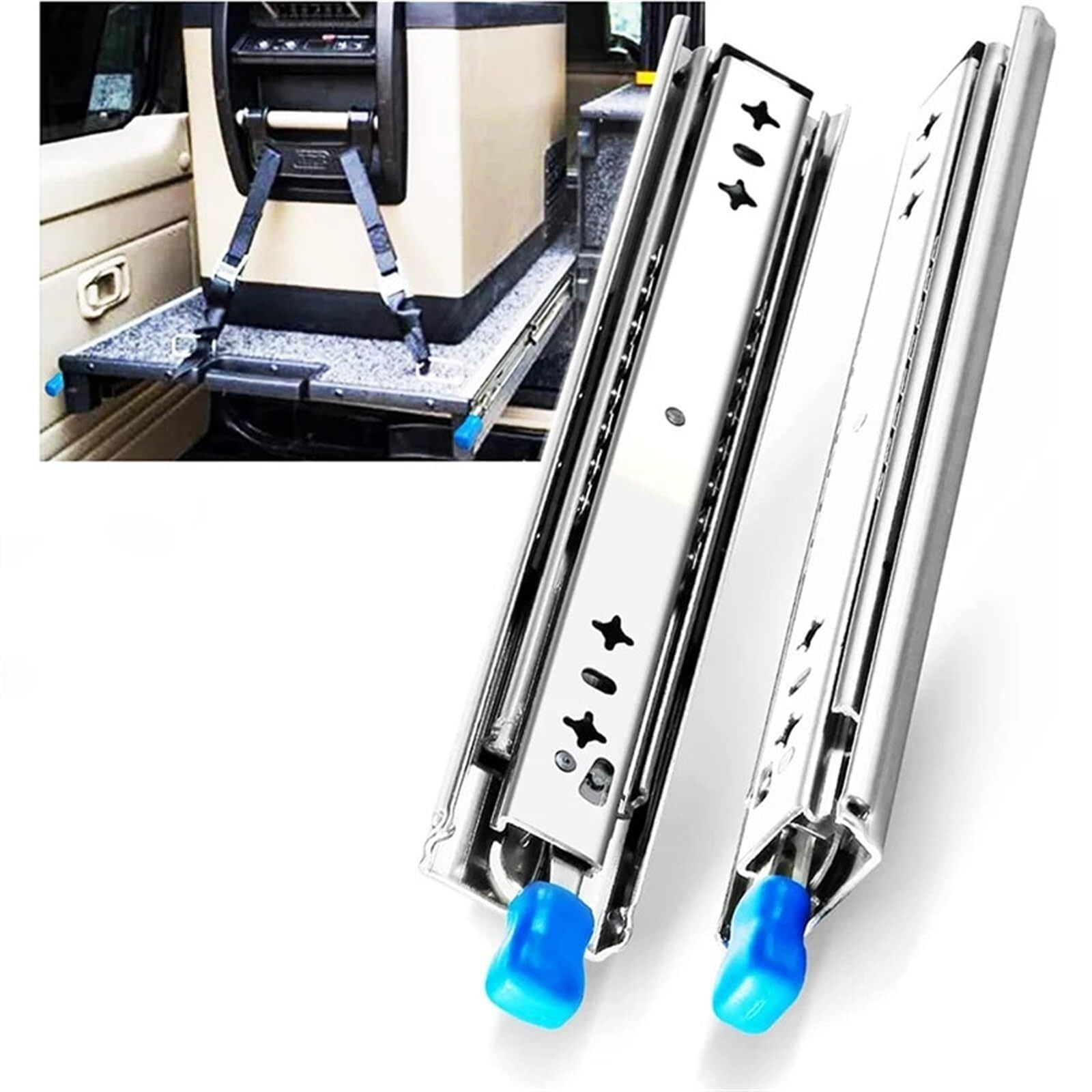 Drawer Runners Drawer Runners Slides Tri-fold Full Extension Heavy Duty with Locking Ball Bearings 30-100cm Inch(28in (700mm))