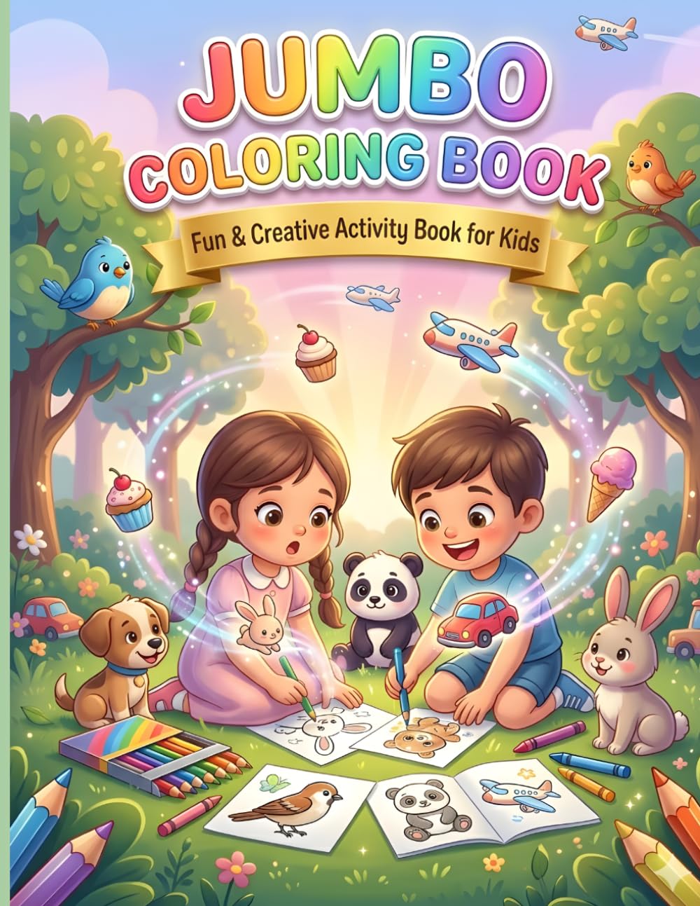 Jumbo Colouring Book For Kids: 72 Drawings Inside , For Kids Between Age 3-8