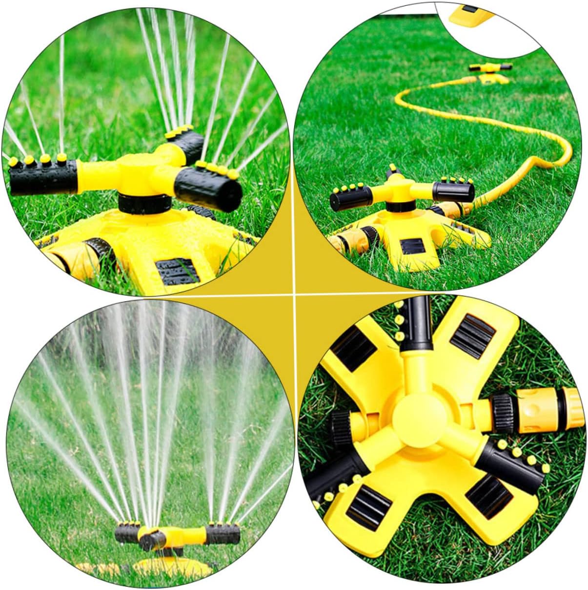 2 Pcs Sprinkler Adjustable Garden Irrigation System Rotary Plastic Hose Sprinkler Nozzle Lawn Sprinklers Automatic