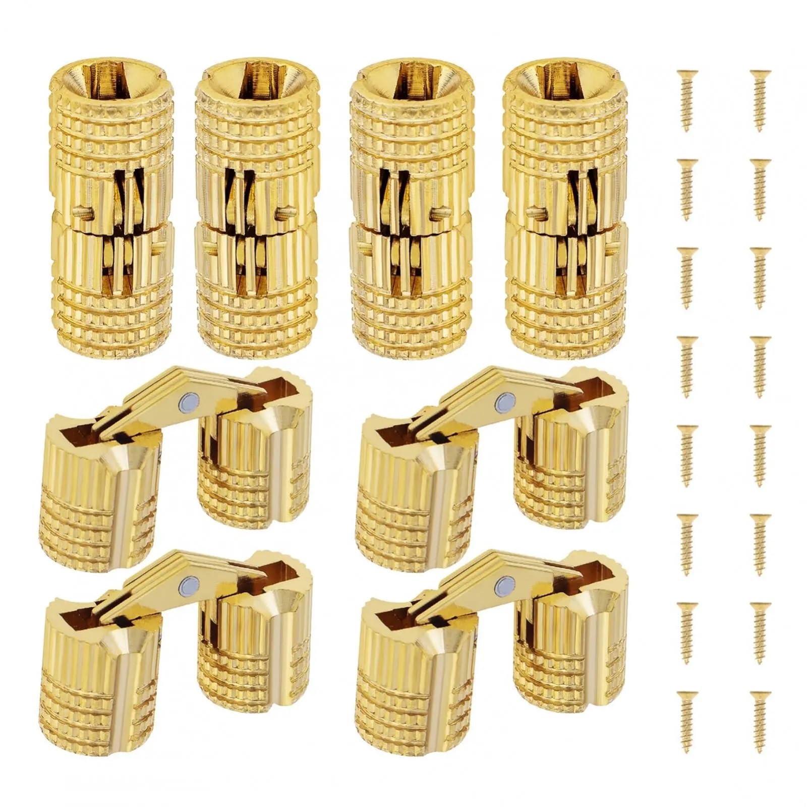 Wbtajzhy One Color Barrel Hinges 8Mm 6-12Pcs Hidden Brass For Jewelry Box Cabinet Doors 180 Degree Open(8Pcs)