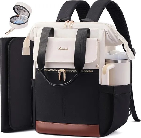 LOVEVOOK Baby Diaper Bag Backpack, Large Bag for Boys & Girls, Travel Waterproof Bags w/Changing Pad, Stroller Straps, Pacifier Case, Essentials Must Haves Newborn Stuff for Mom & Dad - Unisex