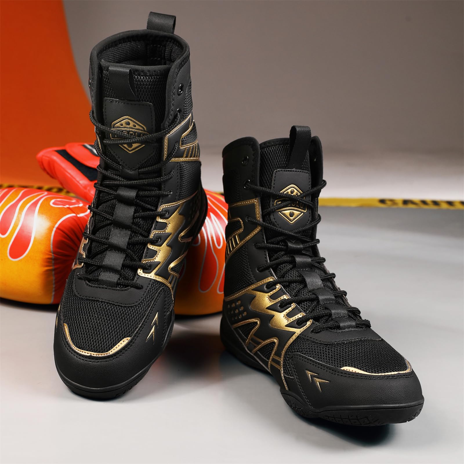 Zapatillas Boxeo Hombre Antideslizantes Zapatillas Lucha Libre Entrenamiento Cruzado Transpirables para Gimnasio Levantamiento Pesas Combate