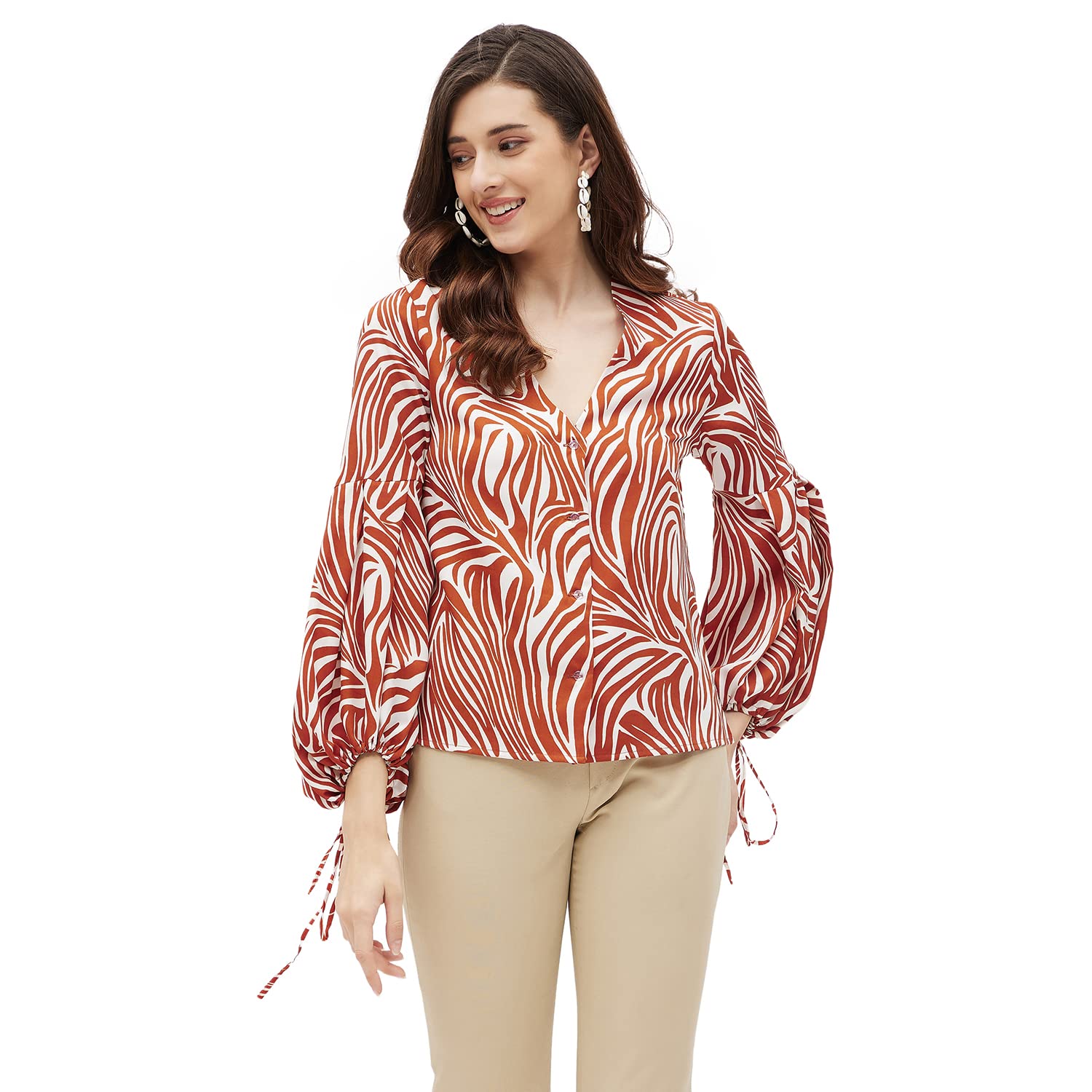 KIBO Women’s Solid Lilac Organza Tie-Knot Shirt (LVT1176-A) KIBO Women’s Solid Lilac Organza Tie-Knot Shirt (LVT1176-A)