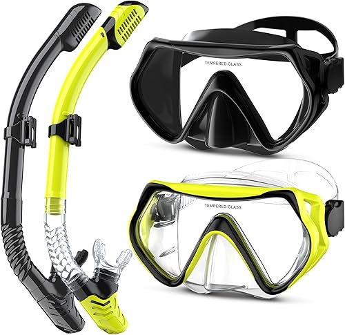 Miniatura 22 de Snorkeling Gear, Dry Snorkel Set180° Panoramic Wide View,Anti-Fog Scuba Diving Mask, Professional Snorkeling Gear for Free Breathing, Swimming,