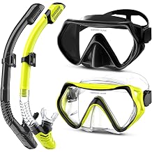 Snorkeling Gear for Adults, Dry Snorkel Mask Set Anti-Fog