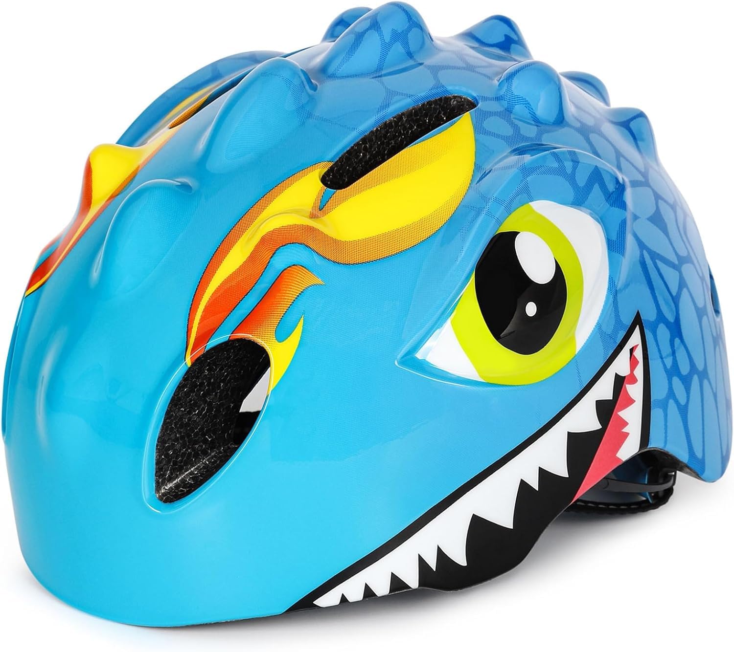 Kinder Fahrradhelm mit LED Licht | Niedliche 3D Dinosaurier Sicherheit Helm für Mädchen, Jungen 3-8 Jahre | Verstellbarer Atmungsaktive Kinderhelm für Fahrrad, Skateboard, Scooter, Skaten