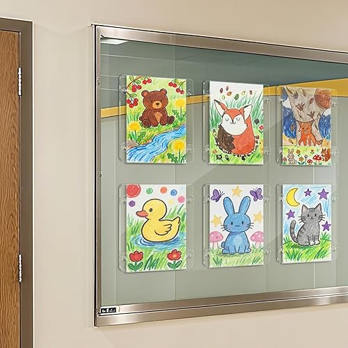 Miniatura 2 de NIUBEE Soporte acrílico para letrero de ventana de 8.5 x 11 pulgadas con 4 ventosas para montaje en pared de ventana de vidrio, exhibición de