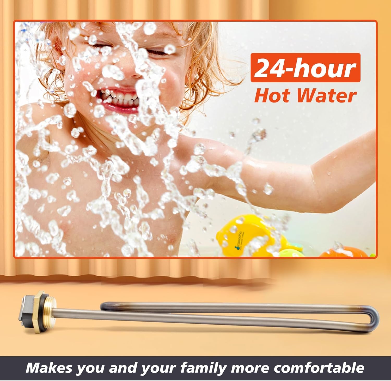 2Pack Titanium HE 90240 Water Heater Heating Element Replacement for EcoSmart ECO 18 27 36 Tankless Water Heater Parts, Screw-In 9KW 240V Element Replaces HE 80240 R004709024S SGB-2903 HA-P004 HA-P005