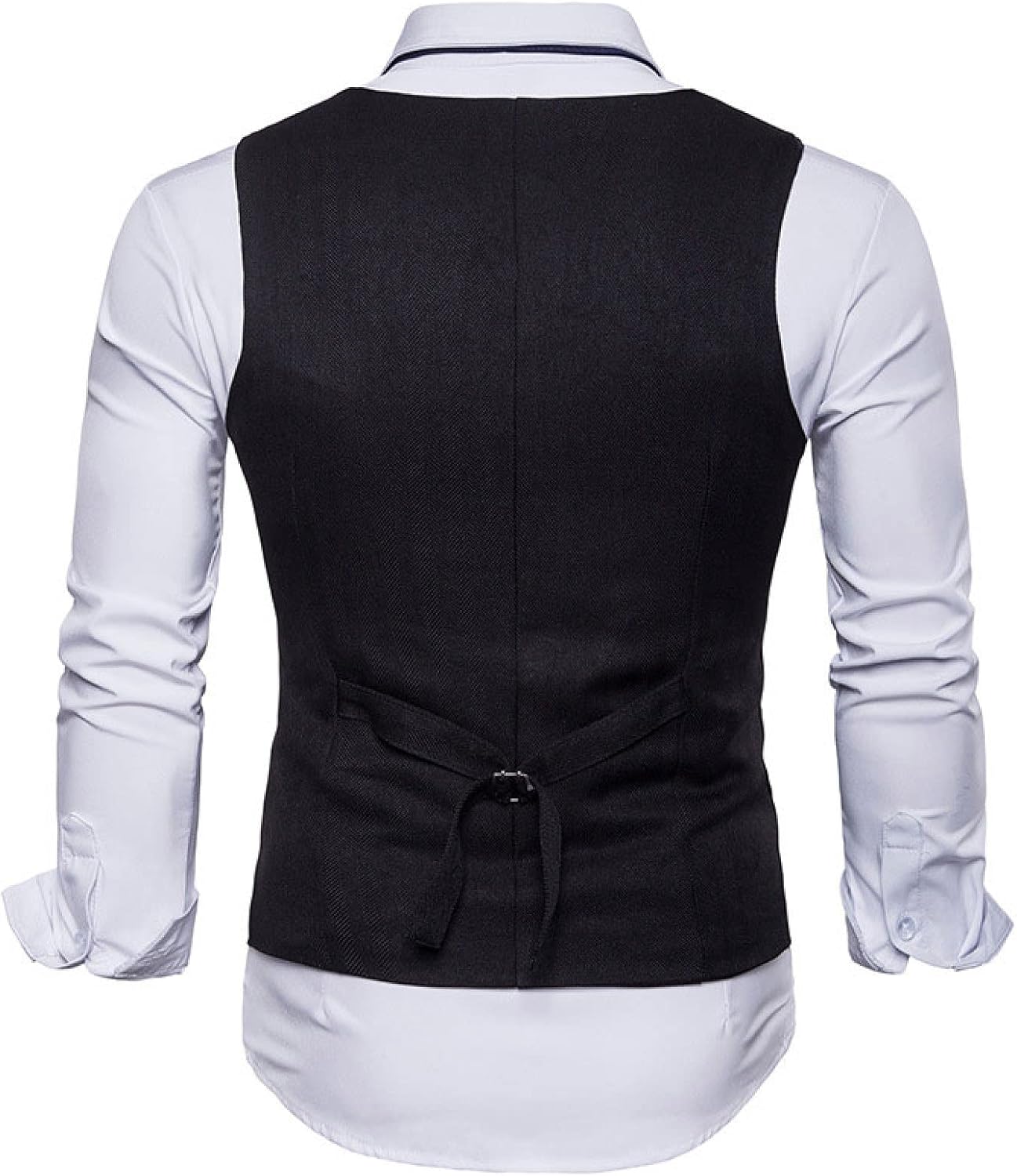 Men's Business Suit Vest - Double Breasted U-Neck Men's Slim Vest Suit Sleeveless Casual Waistcoat Clothing for Tux