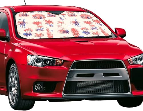 Miniatura 2 de Protector de visera solar de dos tonos para jirafa, león, tigre, bloquea los rayos UV, mantiene fresco para la mayoría de los sedanes, SUV,