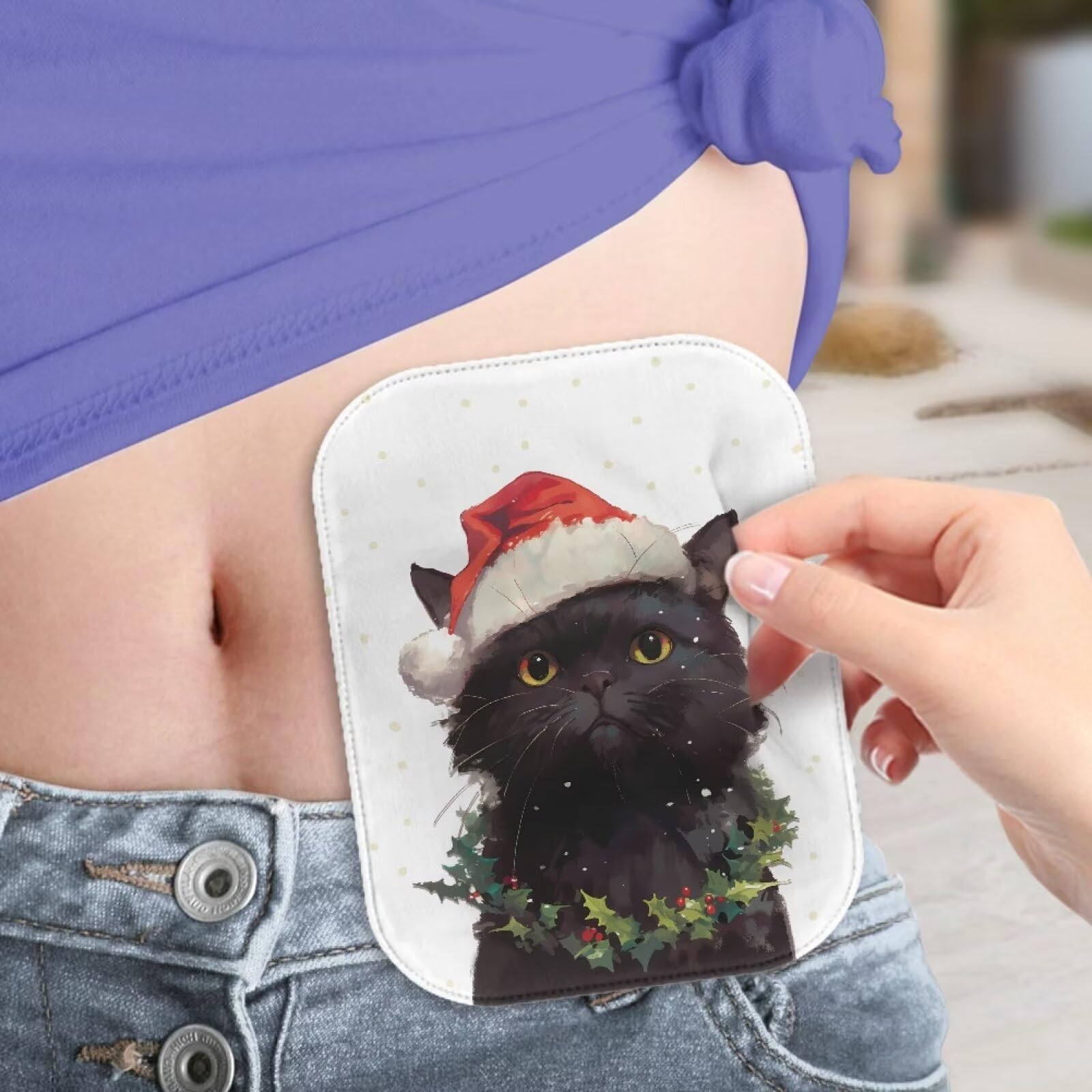 Uorisanigo Ostomy Bag Pouch Covers for Men Women Reusable Colostomy Bags Cover Black Cat Christmas Supplies Ostomy Pouch Covers Ostomy Protective Cover Care Protector