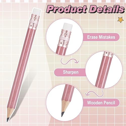 Miniatura 9 de 72 lápices de golf con borrador, lápices de baby shower, mini lápices para niños, para baby shower, despedida de soltera, boda, golf, escuela,