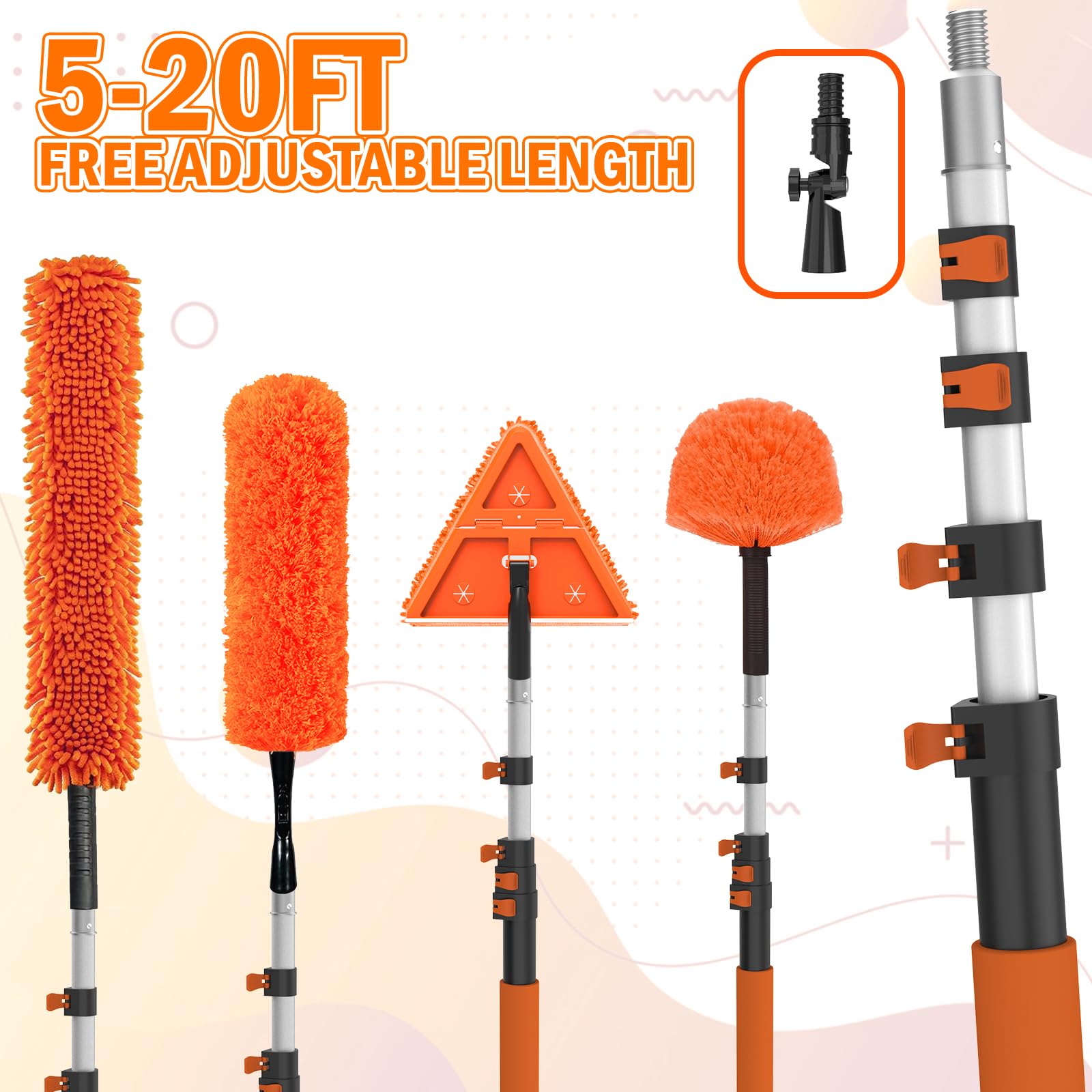 LAANPOLE Mopa limpiadora de pared para zócalos y techos de 6 m de altura