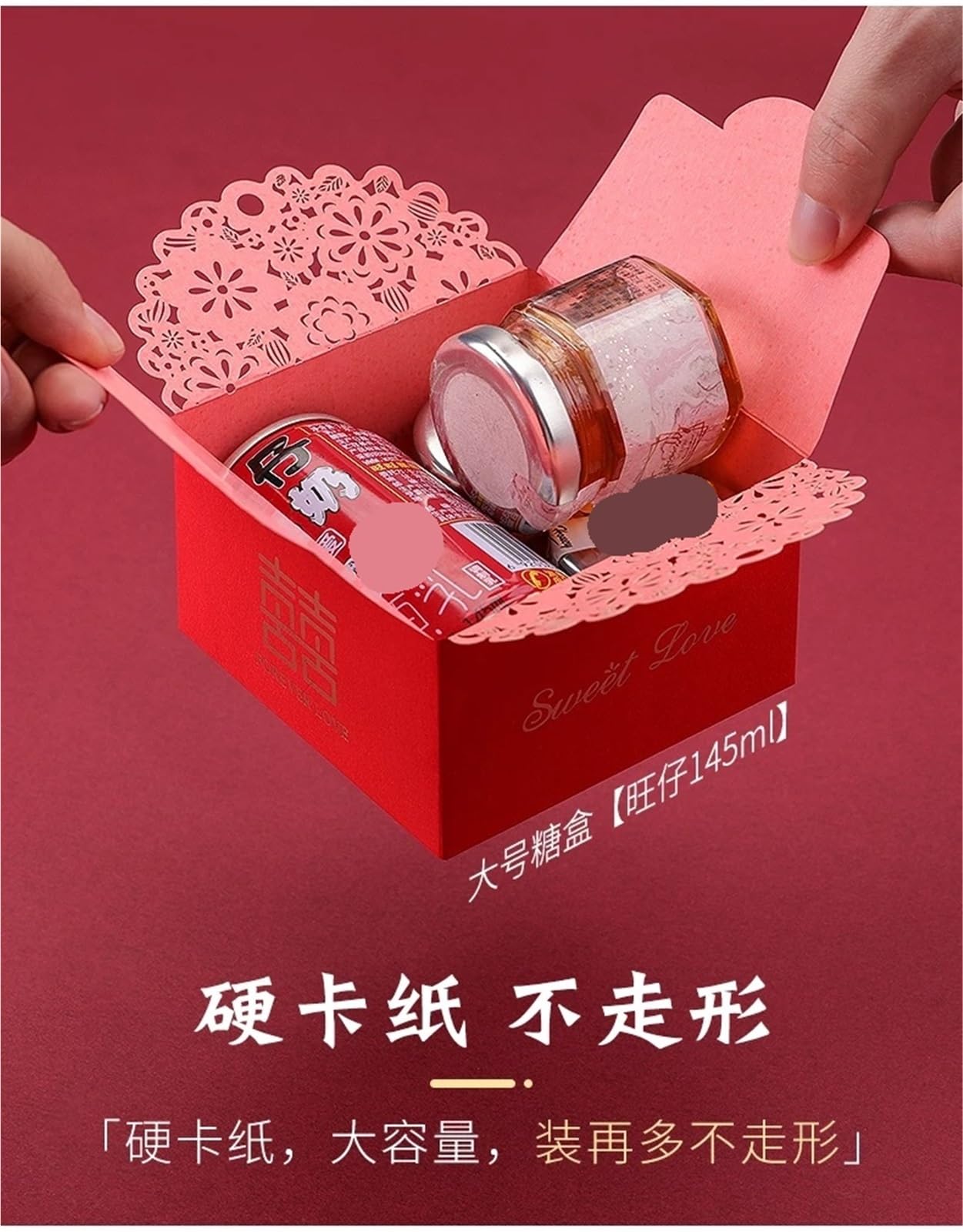 süßigkeit kasten 50pcs Chinese Style Wedding Specialty Paper Candy Box Gifts For Guests Souvenir Packaging(F,S 6.4x6.4x4.6cm)