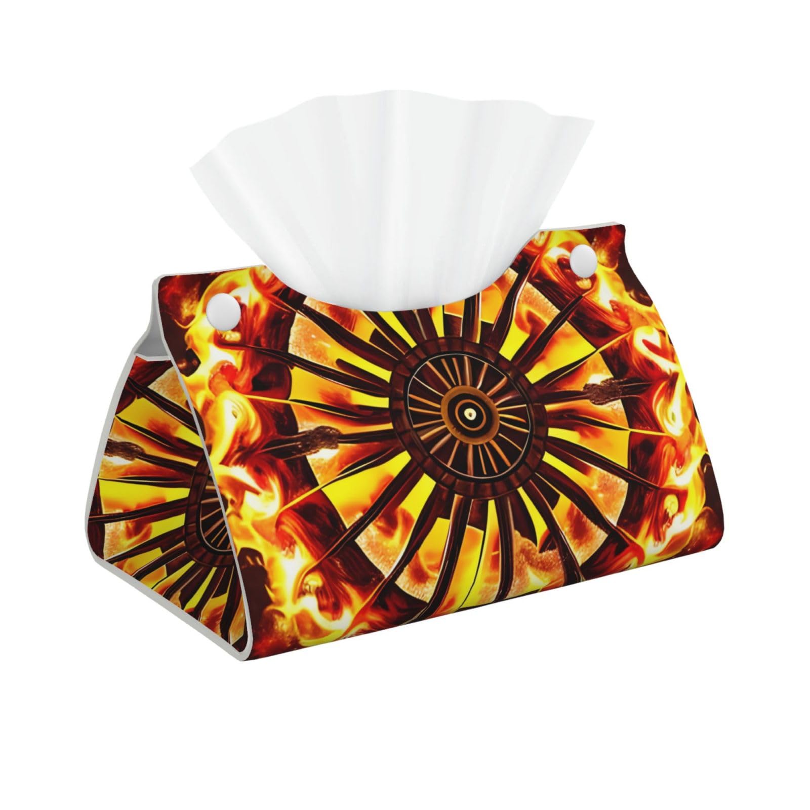 Turning the flame Long Leather Tissue Box Cover-Waterproof PU Leather Tissue Holder for Bathroom, Decorative Rectangular Tissue Case