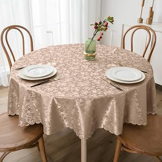 Smiry Round Waterproof Heavy Duty Vinyl Tablecloths, 60 x 60 Inch