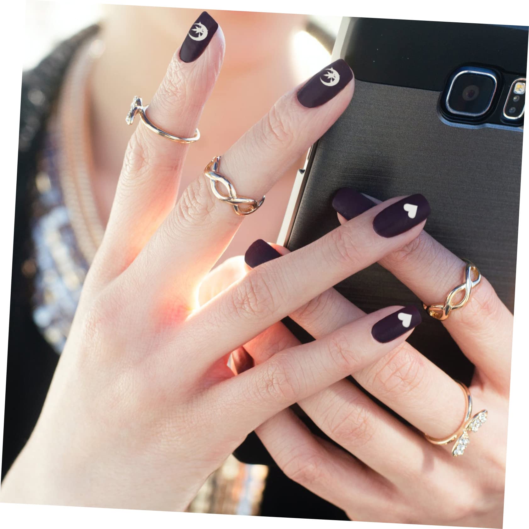 Didiseaon 5 Set Di Adesivi Per Nail Art Decalcomanie Adesivi Per Nail Art in Rilievo Adesivi Decorativi Per Unghie Per Donne Moda 8 Fogli * 5