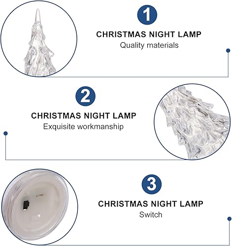 Miniatura 2 de 6 piezas de cristal iluminado árbol de Navidad LED mesa estatuilla árbol de Navidad artificial decoración árbol de Navidad luces de noche coloridas