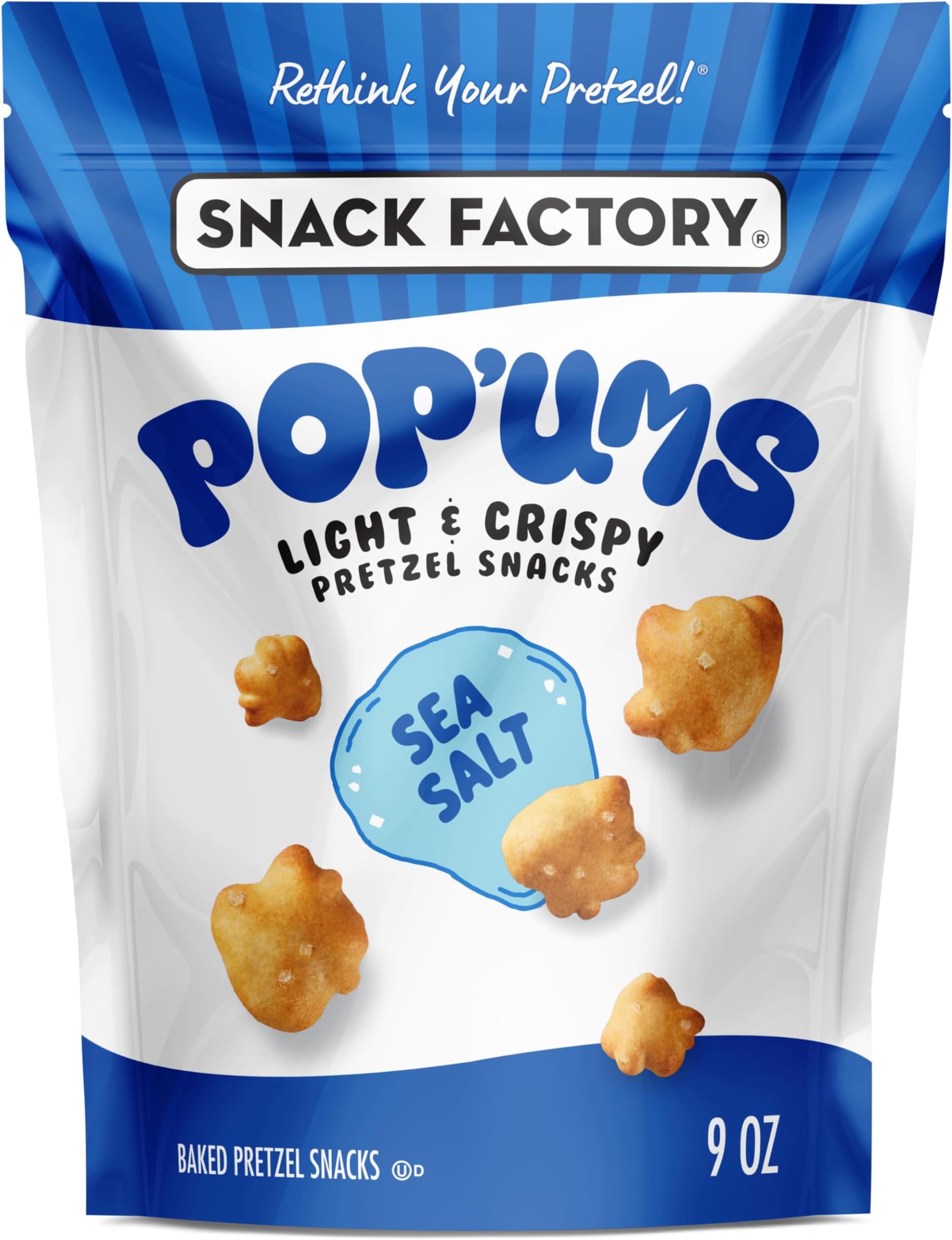 Snack Factory Pop'ums Sea Salt Pretzel Snacks, 9 Oz Bag