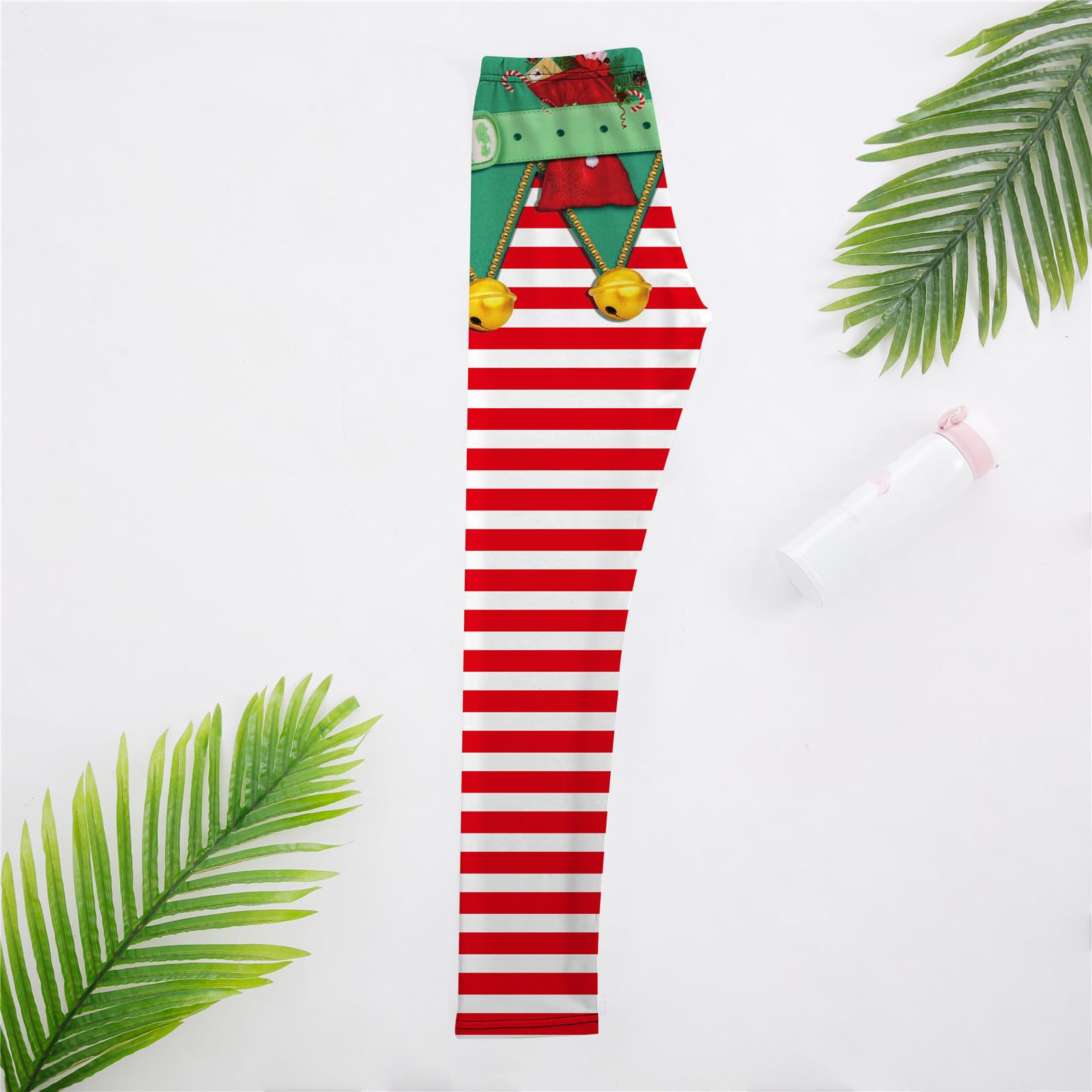 Women's Christmas Compression Yoga Pants, Funny Sports Tights, Red, Green, High Elasticity (US, Alpha, Large, Regular, Regular, Green)