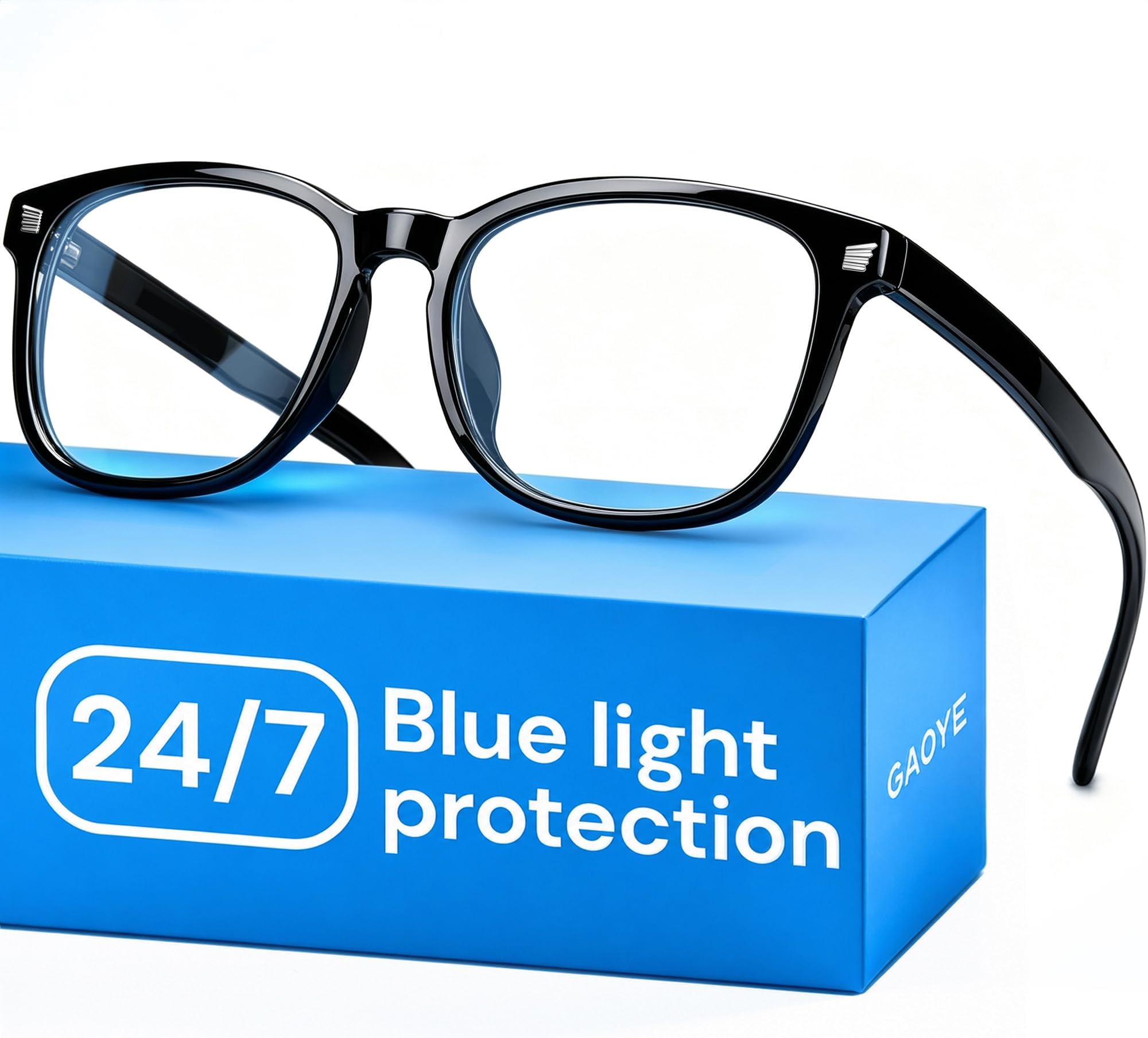 Gaoye Blue Light Glasses for Computer & Gaming - Black | Blue Light Blocking, Anti UV Ray Lenses, Scratch-Resistant, Comfort Fit