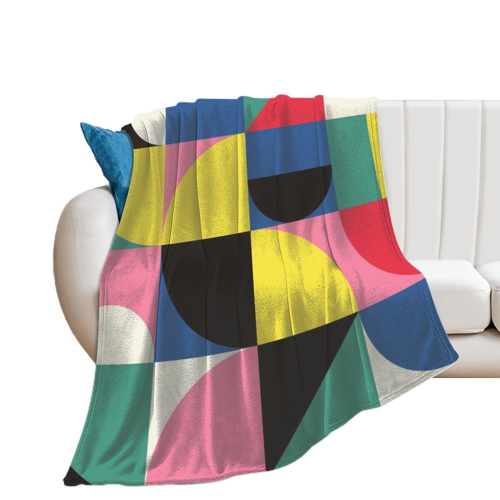 Couverture polaire géométrie design pour sublimer la déco de votre salon