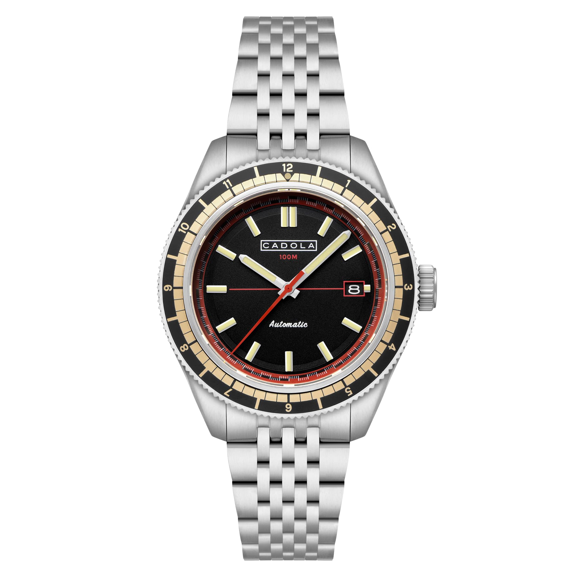 Cadola Orologio da uomo automatico Ahrens da 42 mm con cinturino in acciaio inossidabile massiccio CD-1061