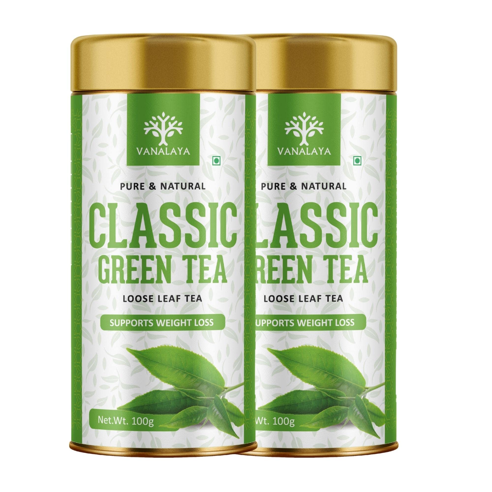 Vanalaya Classic Green Tea For Weight Loss Loose Leaf Green Tea Tin (Pack of 2x100gm) (B09ZDBG485) Amazon Price History, Amazon Price Tracker