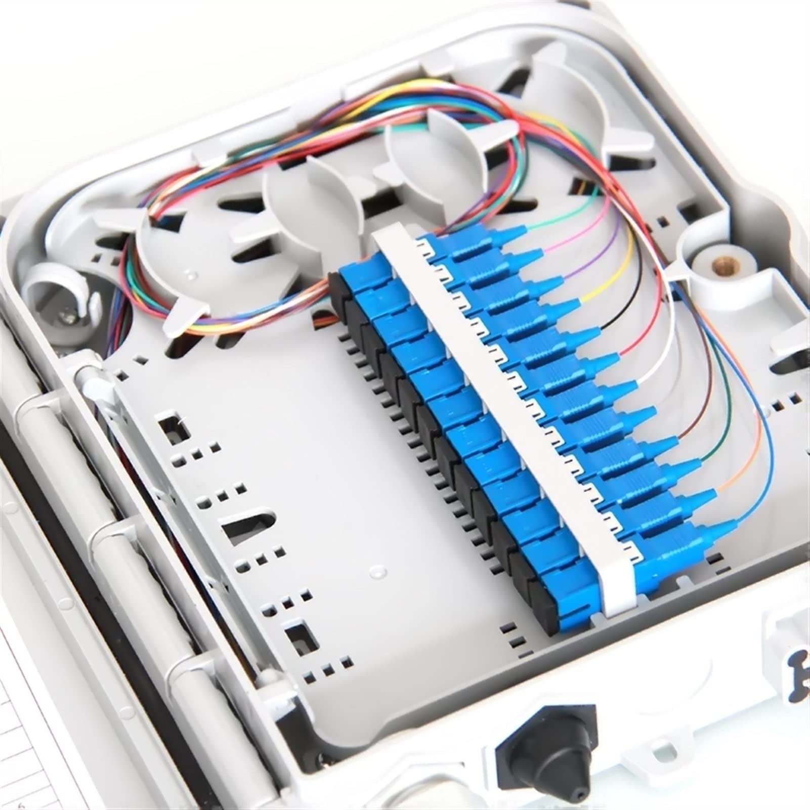 Coupleur de Fibre FTTH 12 Boîte de terminaison de cœurs Fibre Optique FTTH Boîte de Distribution Optique à Fibre de la boîte avec corbeilles d'adaptateur 12pcs pour FTTH