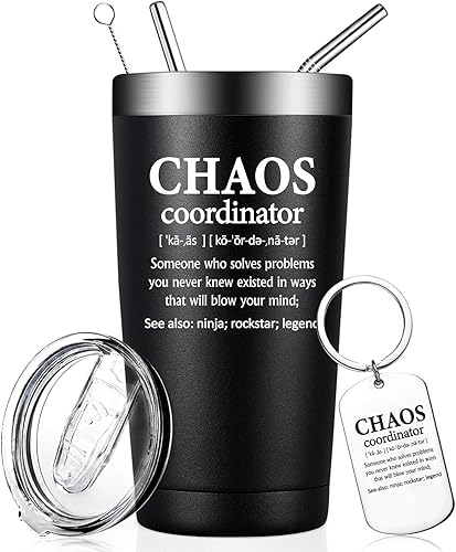 Fufandi Vaso de Coordinador del Caos, regalos de agradecimiento para compañeros de trabajo, enfermera, profesor, jefe, empleado, él, papá, disponible en Yaxa Venezuela