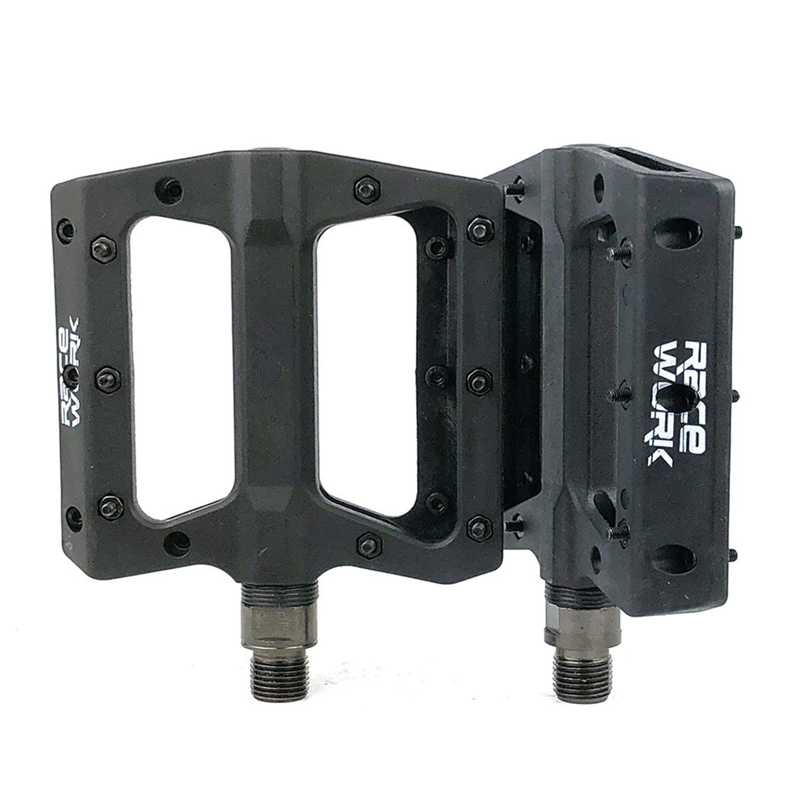 Pédales VTT vélo BMX plates 9/16 avec roulements étanches noires - 8