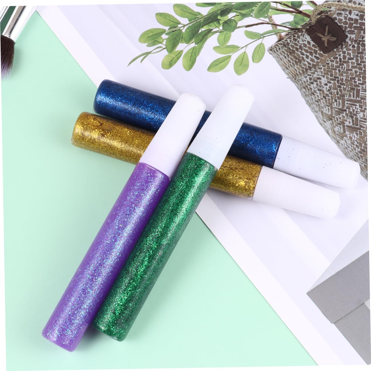 Operitacx 5 Sets Stylo Colle à Paillettes 50 Pcs Stylo à Colle Scintillant pour Décoration Manuelle et Projets Artistiques Couleur Aléatoire