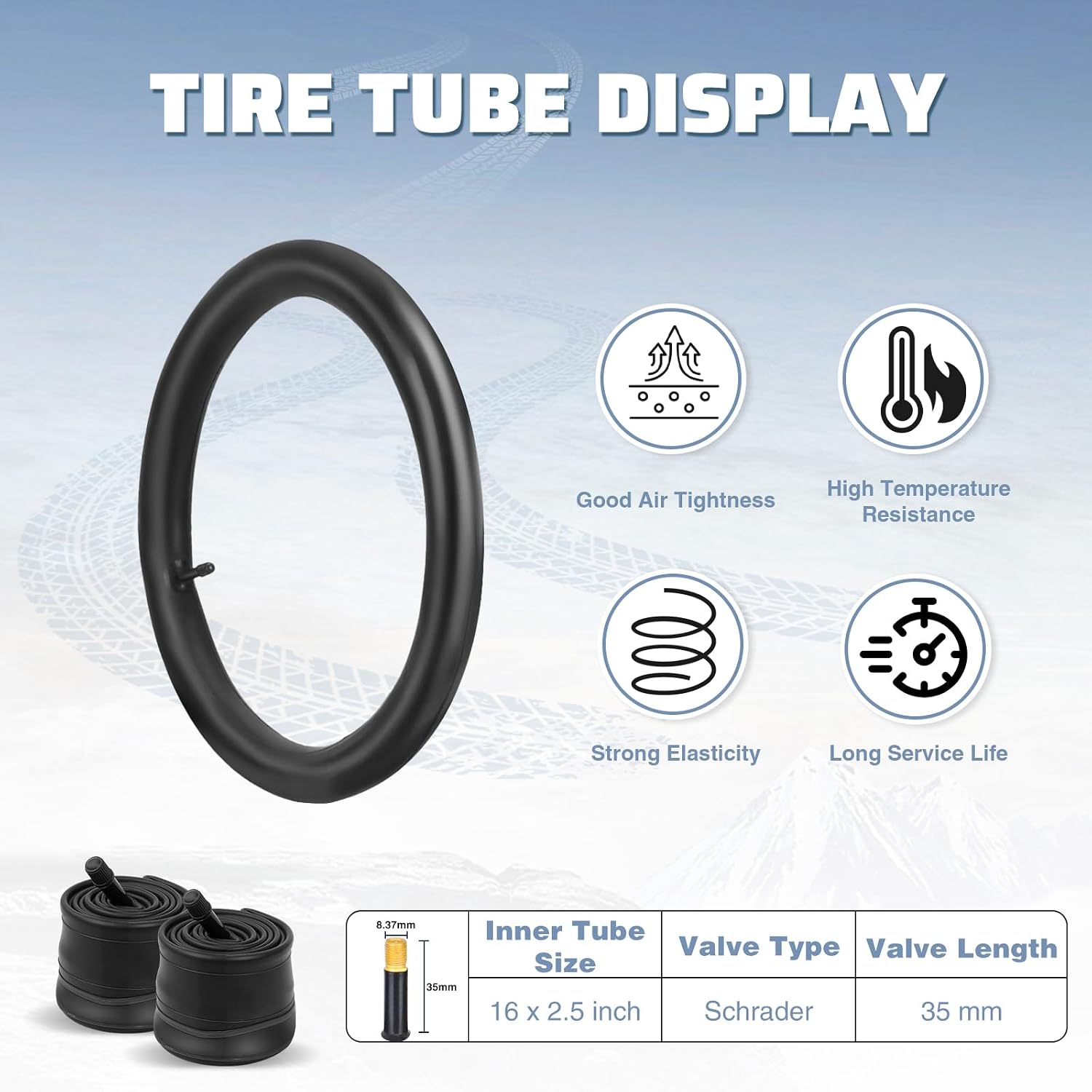 Bike Tire 16/20 inch Electric Bike Tire High Traction 16/20 x 2.5 inch Foldable Tire Anti - Slip Tread Replacement All Terrain Tire for E-Tricycle E-Bike Snow Bike Kids Dirt Bike BMX