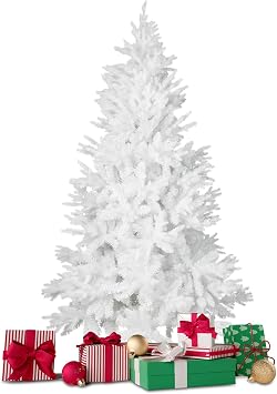 6.9FT Artificial Christmas Holiday Pine Tree - Premium Hinged Tree with Metal Stand, PVC+PE Material for Indoor/Outdoor Decor