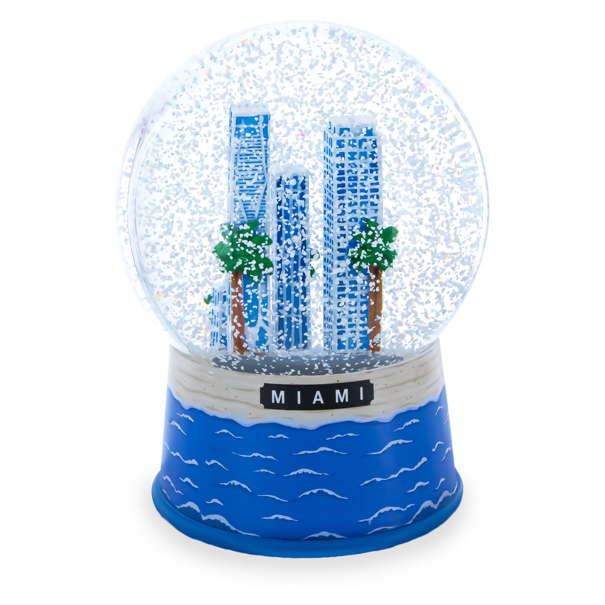 Miami Florida Schneekugel – Bunt, 65 Mm, Glas-Kugel Mit Dekoration