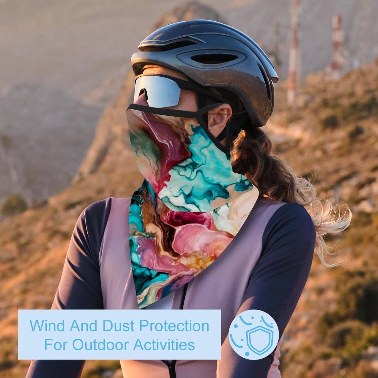 4 Pieces Summer UV Protection Cooling Neck Gaiter Face Clothing Neck Gaiter Mask Scarf Sunscreen Breathable Bandana, Marble