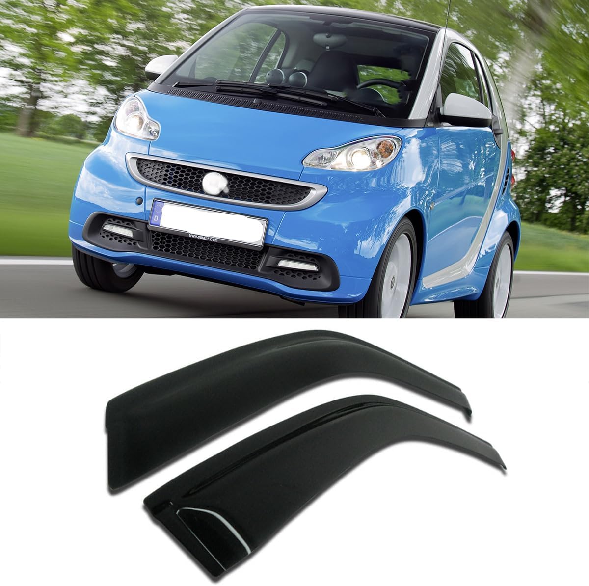 2PC Windows Deflector OutChannel Dark Smoke Fit for 2008