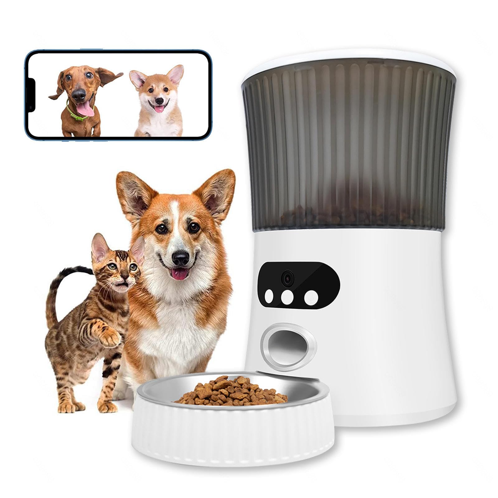 Dispensatore Automatico Cibo Per Gatti DUDUPET - Capacità 4L - Controllo WiFi - Ciotola Acciaio Inox - Foto 7