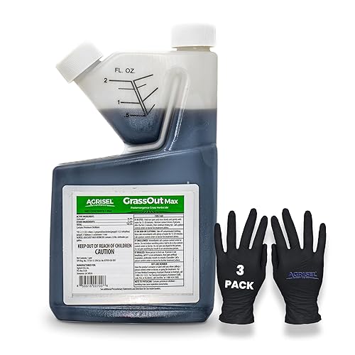 Agrisel GrassOut Max - Herbicida para más de 50 malezas herbáceas sin dañar las plantas deseadas, seguro para mascotas, tratamiento de área grande,