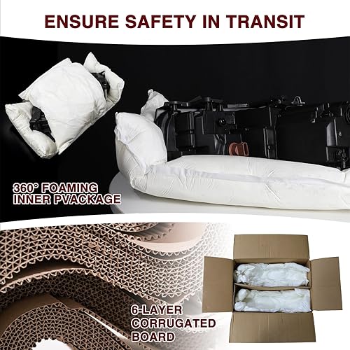 Miniatura 9 de JSBOYAT Conjunto de faros halógenos compatible con Jeep Grand Cherokee WJ 99-04 repuesto OE faro delantero lado conductor y pasajero, carcasa negra