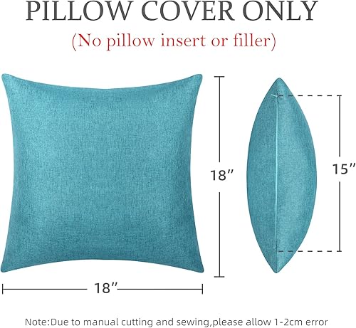 Miniatura 10 de ReeQuo Paquete de 2 fundas de almohada para exteriores, fundas de almohada decorativas de línea sólida, impermeables, para jardín, patio, sofá,