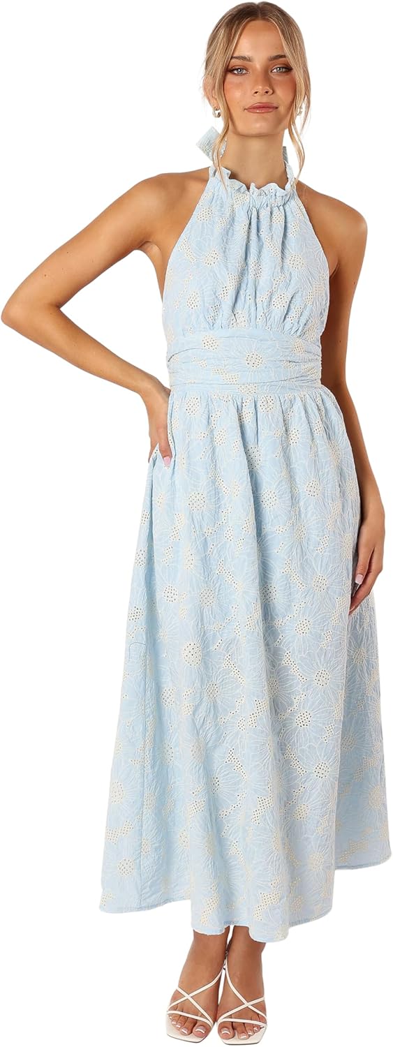 Petal & Pup Women's Taila Halterneck Midi Dress